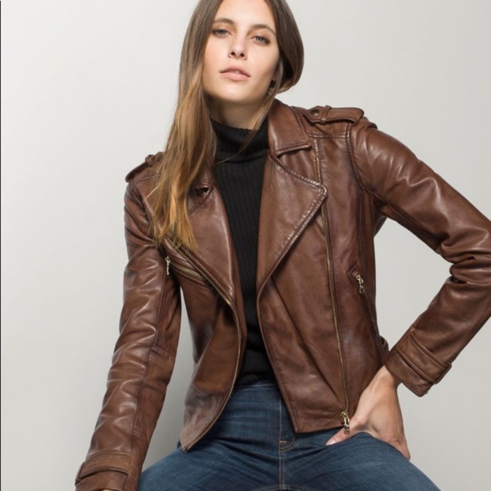 MASSIMO DUTTI Napa Leather Jacket